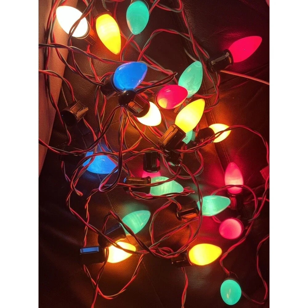 PENNANT C9Christmas Lights 25Outdoor Bulbs  Mid-Century Santa Box 1950’s 120v